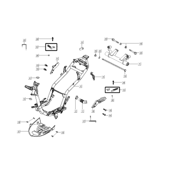 Frame Kymco Super8 Street 50i E4 Matt Grey