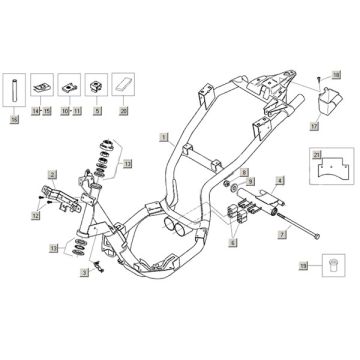 Frame + accessories Aprilia Mojito Custom 2t (Piaggio engine) 2004 - 2010