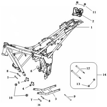 Frame parts AGM Strada 50 4T AC