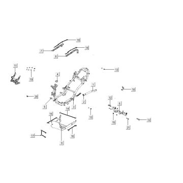 Frame parts Kymco Carry 50i 4T AC Euro 4 glossy black