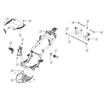 Frame parts Kymco City 12" 50 4T AC white