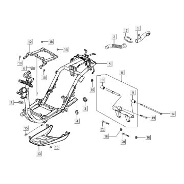 Frame parts Kymco Vitality 50 4T AC anthracite