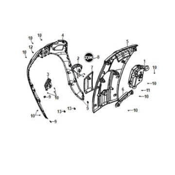 Front cover Sym E-Fiddle Fuel Green (GN546U)