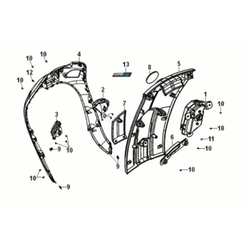 Front cover Sym Fiddle IV 50 E5 Space Gray (BK-2593U)