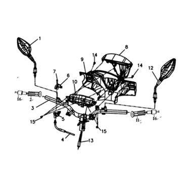 Throttle cable/counter cover Sym Symphony ST 200I Gray (GY-010U)
