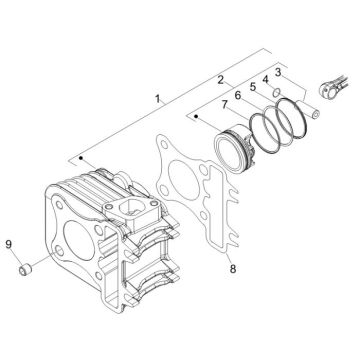 Cylinder Piaggio New Fly 4-stroke 2-valve
