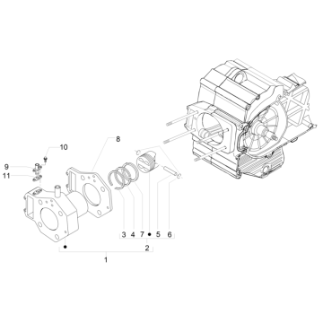 Group cylinder-piston-piston pin Piaggio MP3 500 LT Business 2014-2016