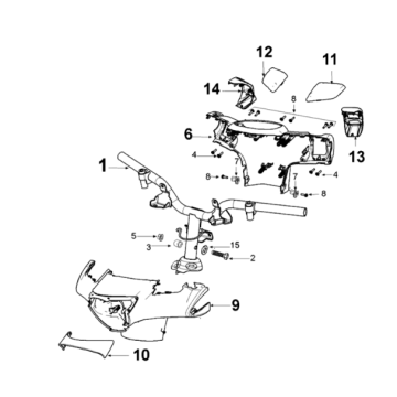 Handlebars Peugeot Django 125 EFI E4 2018-2020 ORANGE IS THE NEW BLACK (U1)