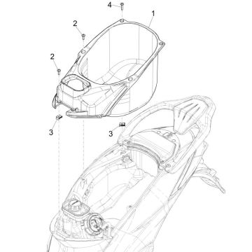 Piaggio Liberty 125 4-stroke 3V IE ABS helmet box (IGET Euro 5)