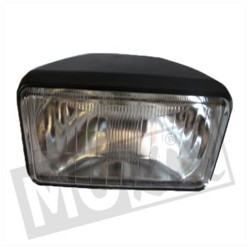 Headlight universal rectangular 160mm BA20D Guia black/transparant