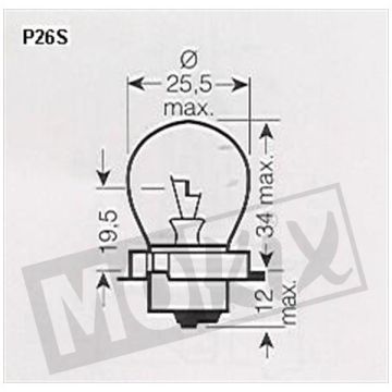 Bulb S3 P26S 12V 15W collar-6750