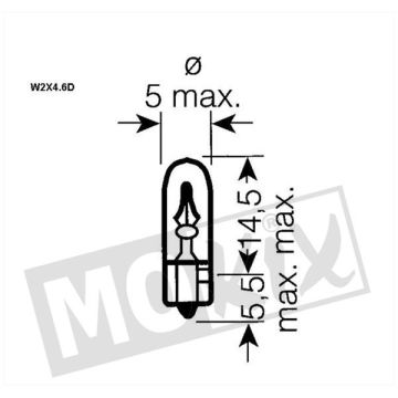 Bulb W2W T5 12V 2W-92044
