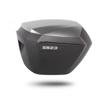 Zijkoffer SH23 zwart, aluminium look D0B23200W Shad