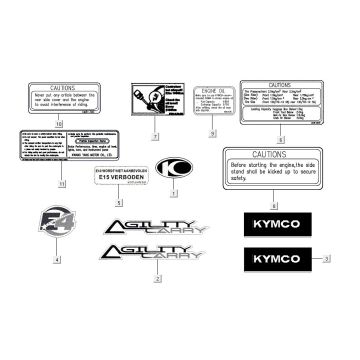 Emblems – Stickers – Logo Kymco Carry 50i 4T AC Euro 4 glossy black