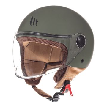 MT Street jet helmet matt green
