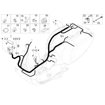 Vespa Sprint 4-Stroke 3-Valve Wiring Harness (Euro4 Injection IGET)