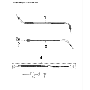 Cables Peugeot Speedfight 4 LC black/red