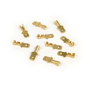 Cable lug flat plug 6.3 mm diameter = 1.0-1.5 square mm DIN 46248 10 pieces.