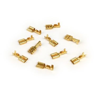 Cable lug flat holder 6.3 mm diameter = 1.0-1.5 square mm DIN 46340 10 pieces.