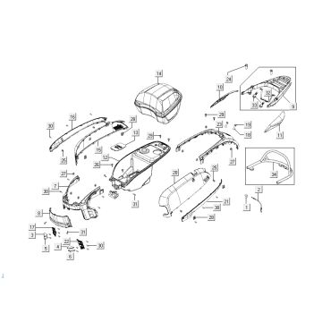 Rear hoods Kymco Like 4-stroke tecno silver like T T 2015