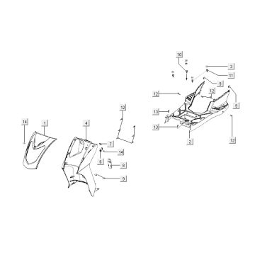 Body panels Kymco Agility 12" 50 4T AC silver