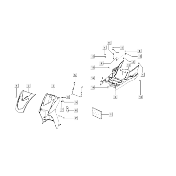 Body panels Kymco Agility Delivery 50i 4T AC Euro 4 white