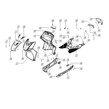 Body panels Kymco City 12" 50 4T AC black