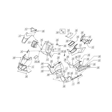 kapdelen Kymco Super9 ac o.m 2-stroke matt black silver