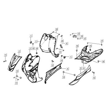 Body panels Kymco Vitality 50 2T AC red