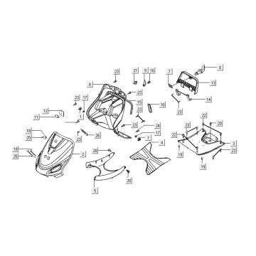 Kapdelen Kymco ZX 2t ac blue-silver