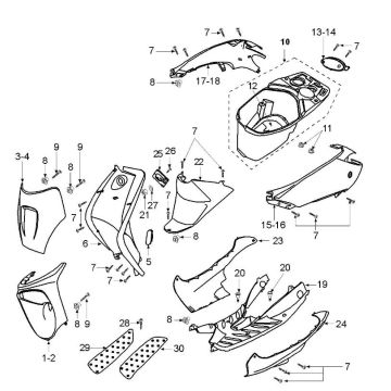 Body panels Peugeot Vivacity 2 50 2T AC Euro 2