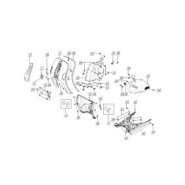 Front middle middle Kymco New Sento 4-stroke 50i red
