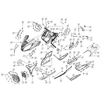 Front covers Kymco Xciting 400i Yellow