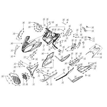 Front covers Kymco Xciting 400i Matt Black