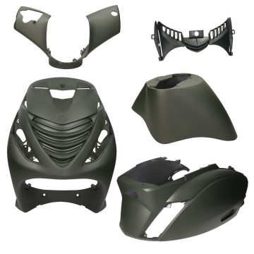 Body / fairing kit SP look Piaggio Zip matt green EVO-1 closed DMP 5 pcs