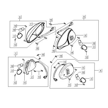 Indicator lights Kymco Yup 2t ac black gloss