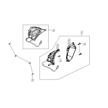 Rear flashing light Kymco Vitality 2t ac pearl silver