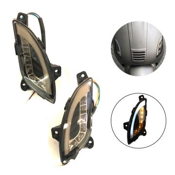 Flashing light led set AGM VX / Berini Napoli / BTC Riva / Turbho RL-50 DMP Audi Look transparant + daytime running lights front