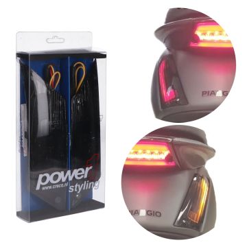 Indicator light set Piaggio Zip 2000-> Power 1 LED Matrix/flow 2.0 (Audi Look smoke) rear