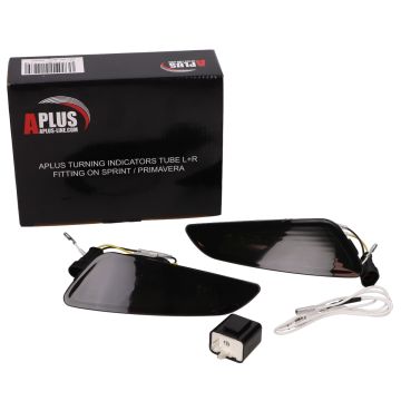 Flashing light set Vespa Primavera / Sprint Tube daytime running lights smoke front