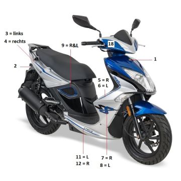 Emblems – Stickers – Logo Kymco Super8 Street 50i 4T AC Euro 4 matte black