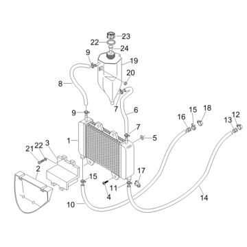 Cooling system Piaggio Zip 50 SP 2006-2013
