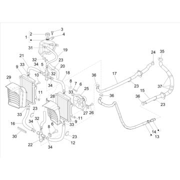 Cooling system Vespa GTS 300 HPE 4T 4V IE ABS E4 2019 (EMEA)
