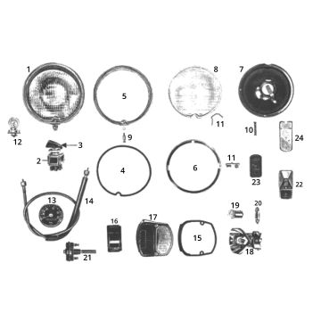 Front and rear light Zundapp C50 Sport 517-21L0