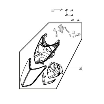 headlight AGILITY 16+ 4T 200i Matte Metallic Light Blue