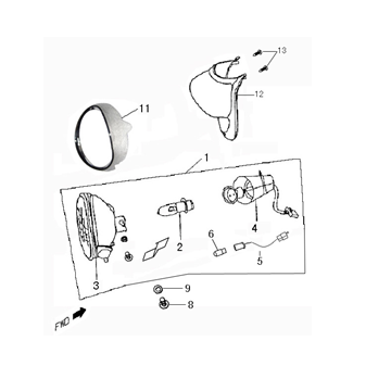 Headlight AGM New Flash blue