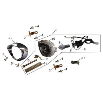 Headlight China LX white