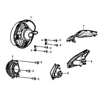 Koplamp KPL. Sym Crox 50 E4 BLACK (BK-007U)