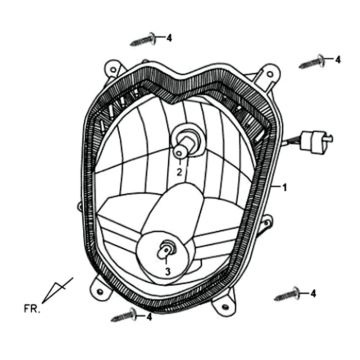 KPL headlight. Sym XPRO 50 E4