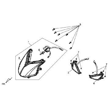 Headlight Kpl Sym Jet 4 (R086) red